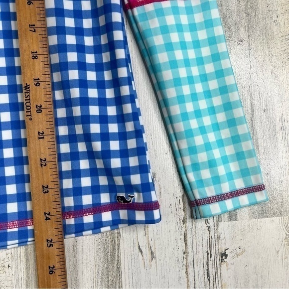 Vineyard Vines Rashguard Kid Girl Swim Shirt Top Swimsuit Coverup Active Gingham - Picture 8 of 11